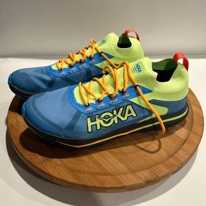 Hoka One One Zinal 2 Lightweight Mesh Men's Blue Yellow Running Shoes US 9.5